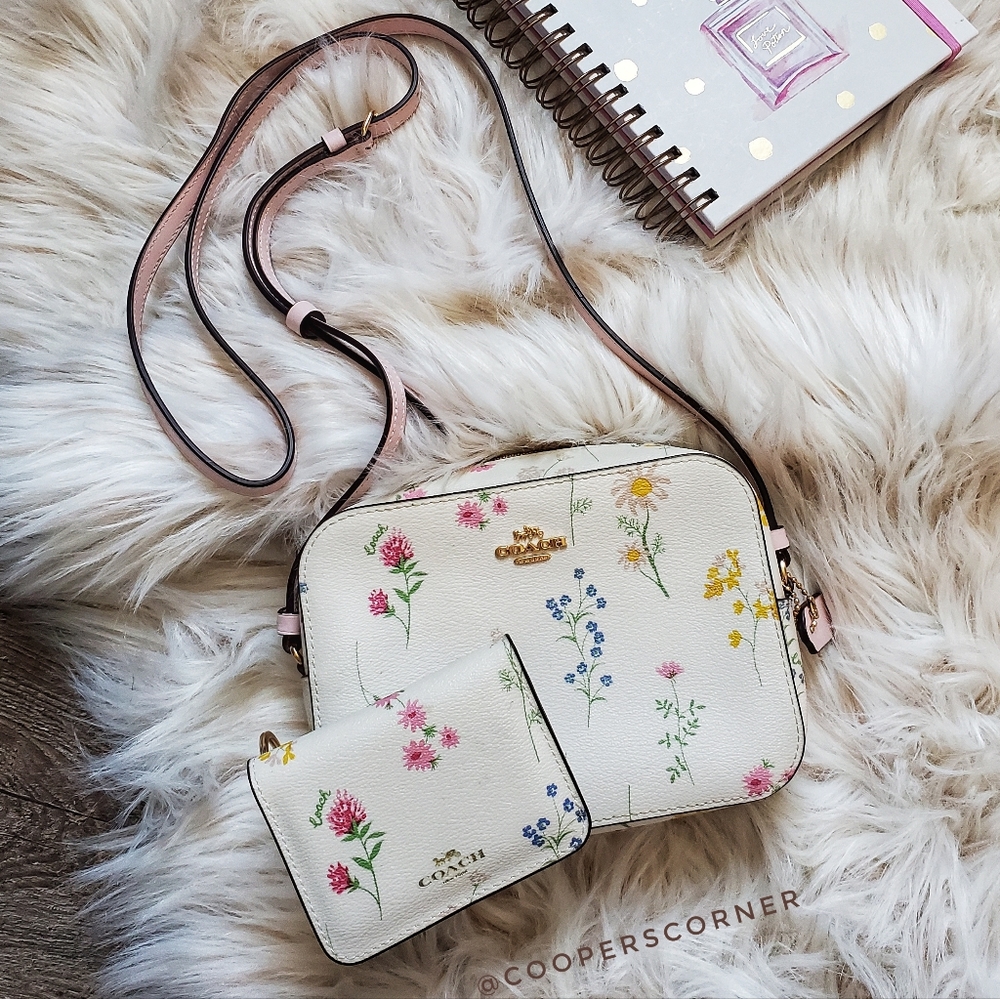 Coach🌼Floral Mini Camera Bag & Card Holder Bundle